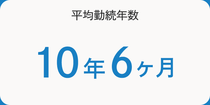 平均勤続年数 10年6ヶ月