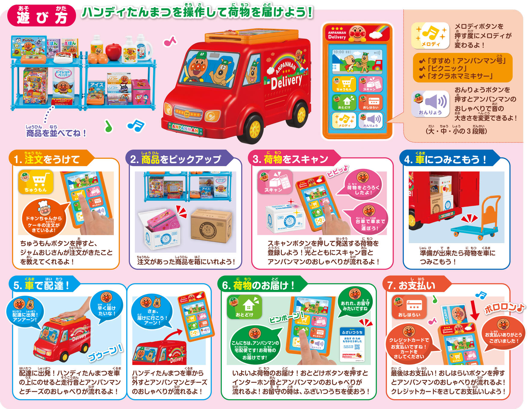 ピッ!と注文 サッとお届け!アンパンマンの宅配便 |知育シリーズ | アンパンマン |株式会社 アガツマ ピッ!と注文 サッとお届け!アンパンマンの宅配便 |知育シリーズ | アンパンマン |株式会社 アガツマ