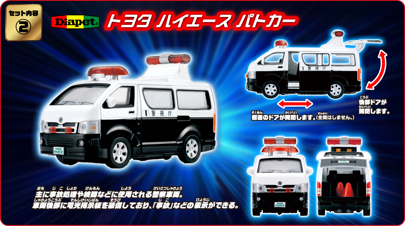 【セット内容②】DiaRobo　トヨタハイエースパトカー