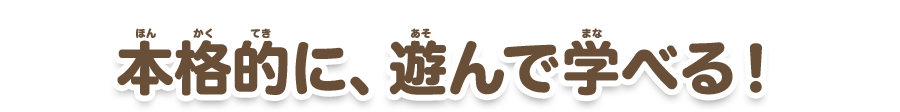 本格的に、遊んで学べる！